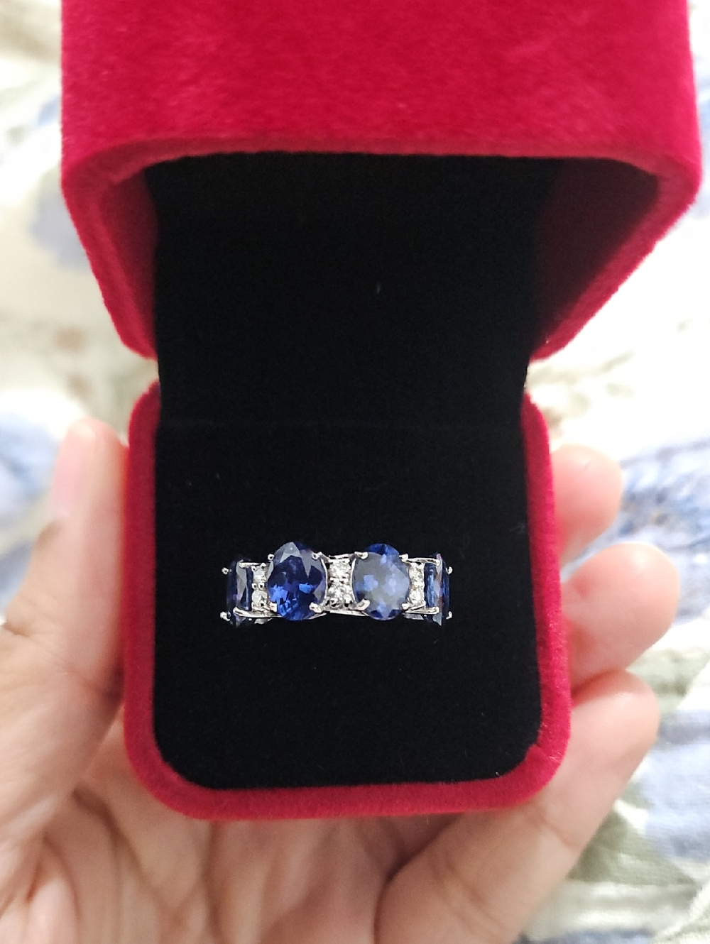 Sterling Tanzanite and Diamond Ring